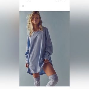Free people early night Thermal tunic dress small rainy season